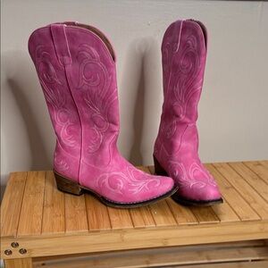 Roper Pink Embroidered Western Cowgirl Boots sz-8